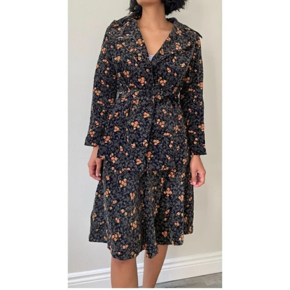 Vintage - 1970’s Velvet Suit Coord Skirt Suit Set
